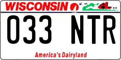 WI license plate 033NTR