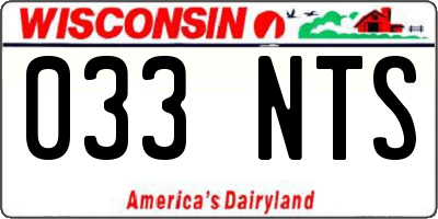 WI license plate 033NTS