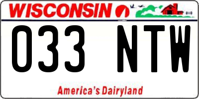 WI license plate 033NTW
