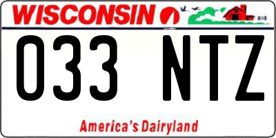 WI license plate 033NTZ