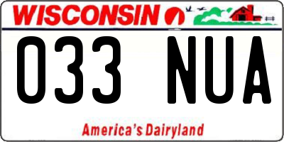 WI license plate 033NUA