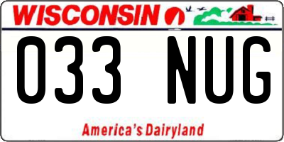 WI license plate 033NUG
