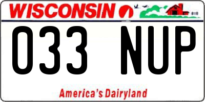 WI license plate 033NUP