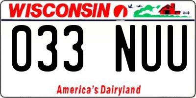 WI license plate 033NUU