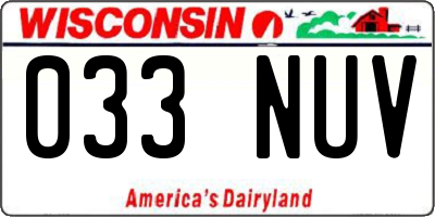 WI license plate 033NUV