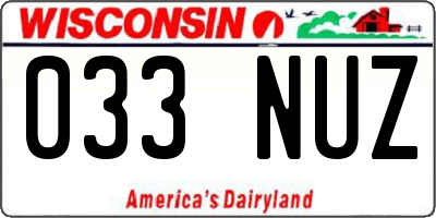 WI license plate 033NUZ