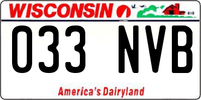 WI license plate 033NVB