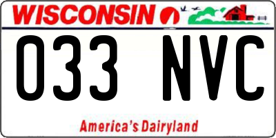 WI license plate 033NVC