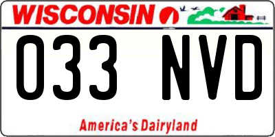 WI license plate 033NVD