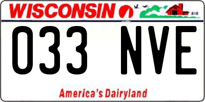 WI license plate 033NVE