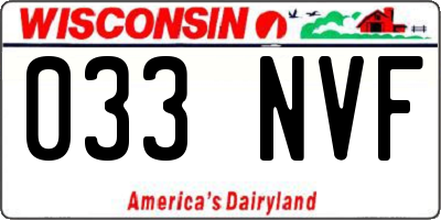 WI license plate 033NVF