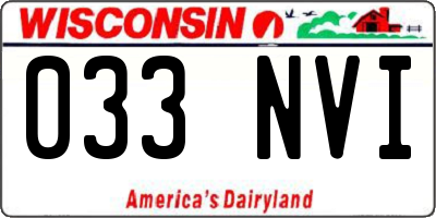 WI license plate 033NVI