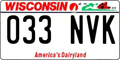WI license plate 033NVK