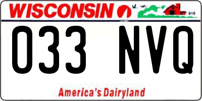 WI license plate 033NVQ