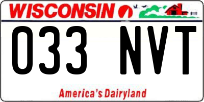 WI license plate 033NVT