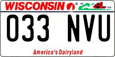 WI license plate 033NVU