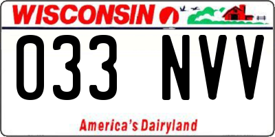 WI license plate 033NVV