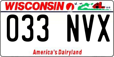 WI license plate 033NVX