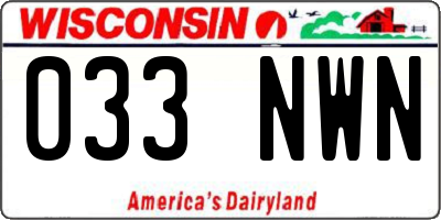 WI license plate 033NWN