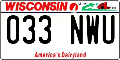 WI license plate 033NWU