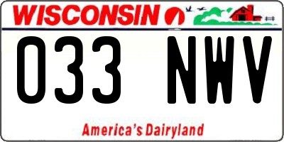 WI license plate 033NWV