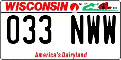 WI license plate 033NWW
