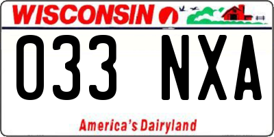 WI license plate 033NXA