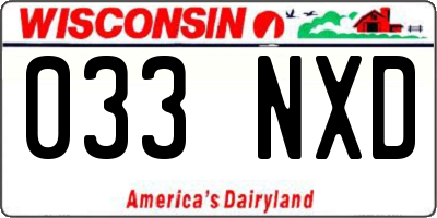 WI license plate 033NXD