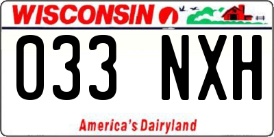 WI license plate 033NXH