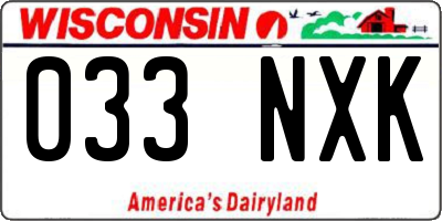 WI license plate 033NXK