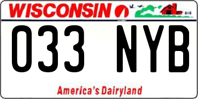 WI license plate 033NYB