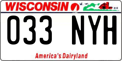 WI license plate 033NYH