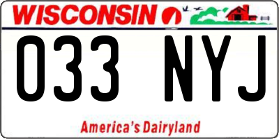 WI license plate 033NYJ
