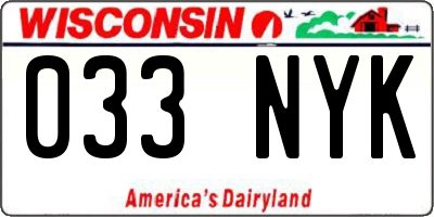WI license plate 033NYK
