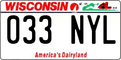 WI license plate 033NYL