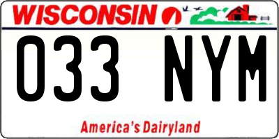 WI license plate 033NYM