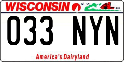 WI license plate 033NYN