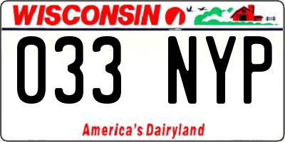 WI license plate 033NYP