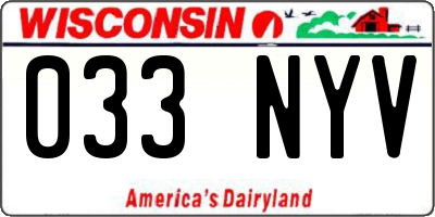 WI license plate 033NYV
