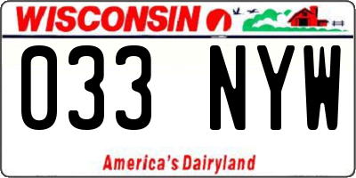 WI license plate 033NYW