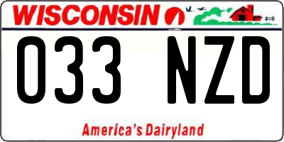 WI license plate 033NZD