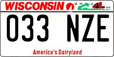 WI license plate 033NZE
