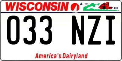 WI license plate 033NZI