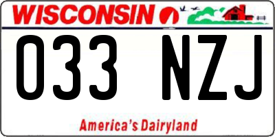 WI license plate 033NZJ