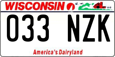 WI license plate 033NZK