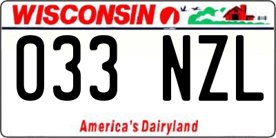 WI license plate 033NZL