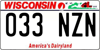 WI license plate 033NZN
