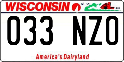 WI license plate 033NZO