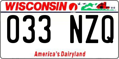 WI license plate 033NZQ