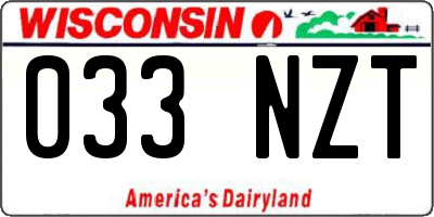 WI license plate 033NZT